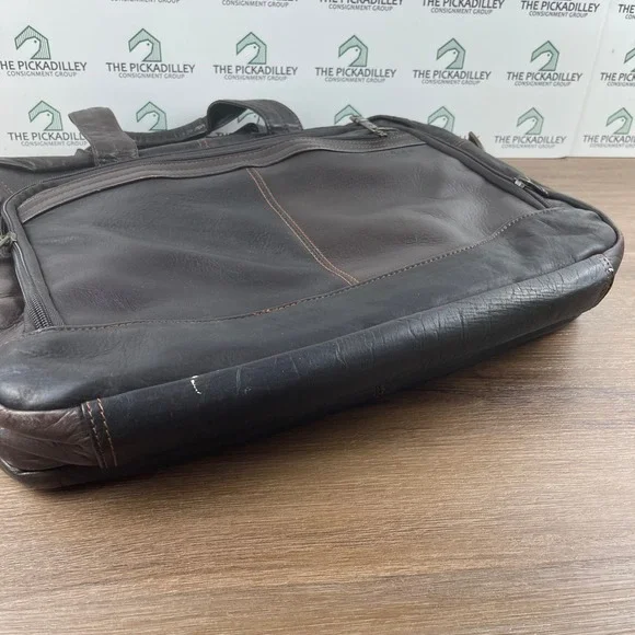Classic Samsonite Leather Top loader Briefcase Dark Brown Business‎ Work Travel